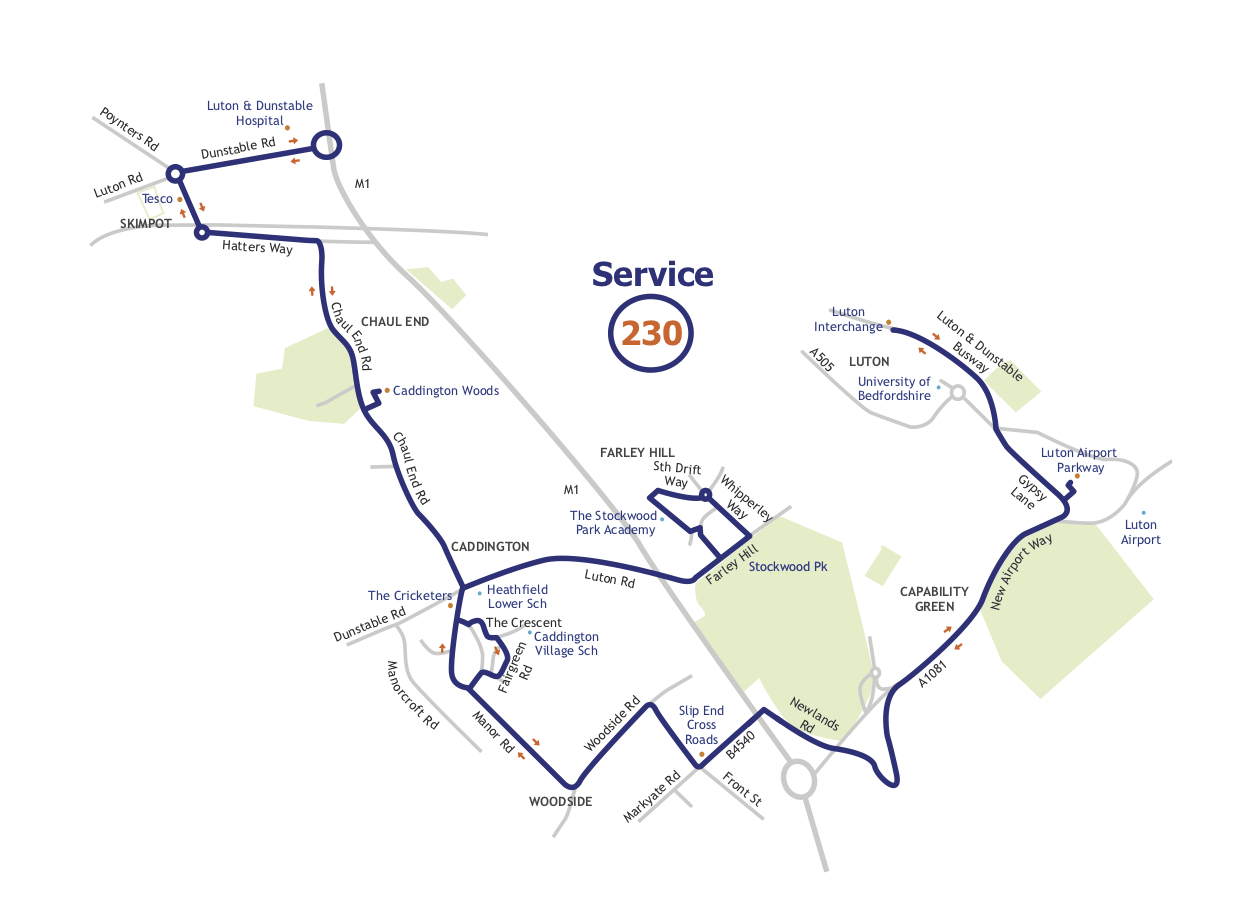 230 Bus Route Map 230 | Centrebus